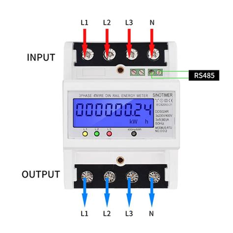 Sinotimer Rs Modbus Rtu Din Rail Phase P Medidor Da Energia