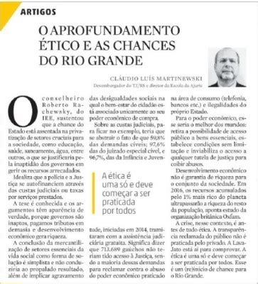 O Aprofundamento Tico E As Chances Do Rio Grande Por Cl Udio Lu S