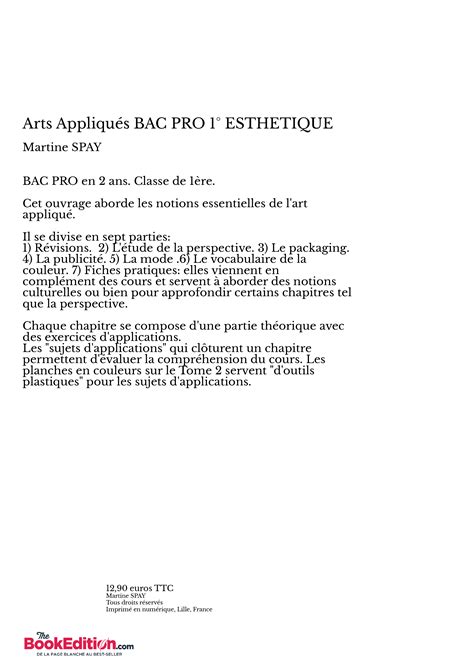 Arts Appliqu S Bac Pro Esthetique Martine Spay