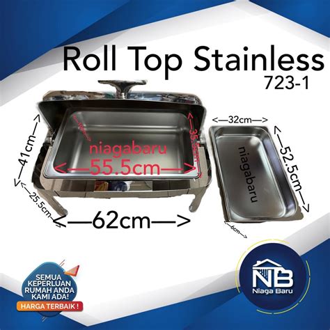 Jual PEMANAS ROLLTOP 9 LITER SEGI ROLL TOP PRASMANAN CHAFING DISH HOTEL