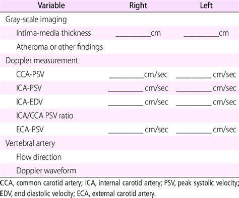 Carotid Ultrasound Report Template 7