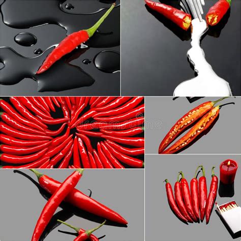 Red Hot Chili Peppers Collage Stock Image Image Of Heat Macro