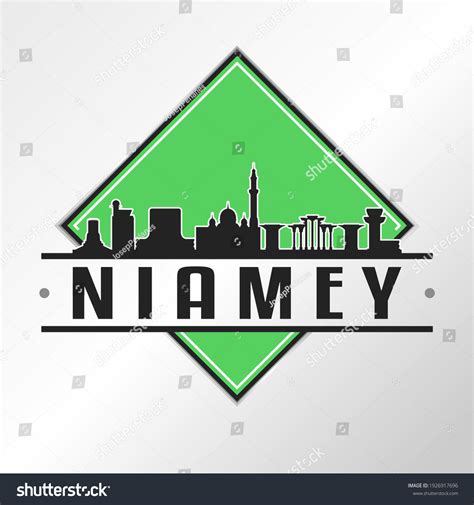 Niamey Niger Skyline Logo Adventure Landscape Stock Vector (Royalty ...