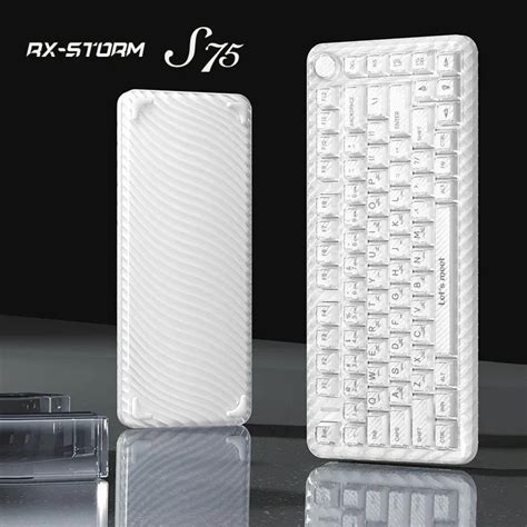 RX S75 Mechanical Keyboard Multifunctional Knob Three Mode RGB Wireless Gaming Keyboard Hot Swap