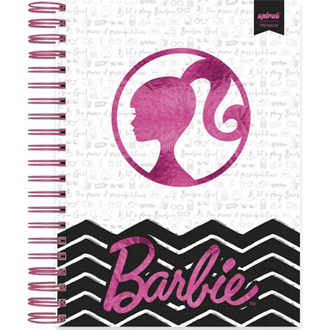 Caderno universitário capa dura 10x1 160 folhas Barbie Premium