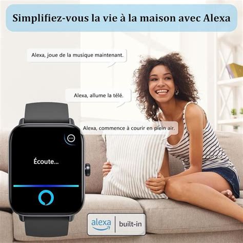 Montre Connect E Homme Femme Avec Alexa Int Gr Smartwatch Avec