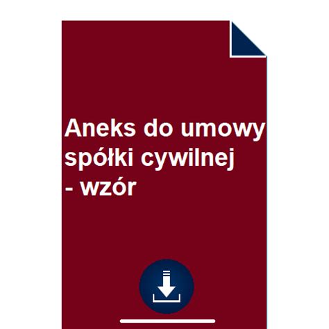 Aneks Do Umowy Sp Ki Cywilnej Wz R Pobierz