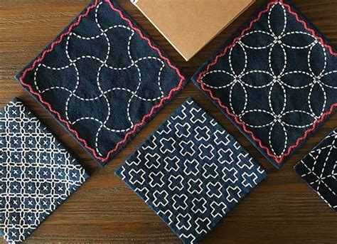 Sashiko Stitch Diy Kit Beginner Sashiko Embroidery Etsy