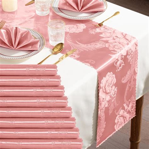 Amazon Kkjiaf Pack Rose Gold Satin Table Runners X Inch