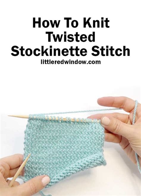 Twisted Stockinette Stitch Knitting Pattern Easy How To For Beginners