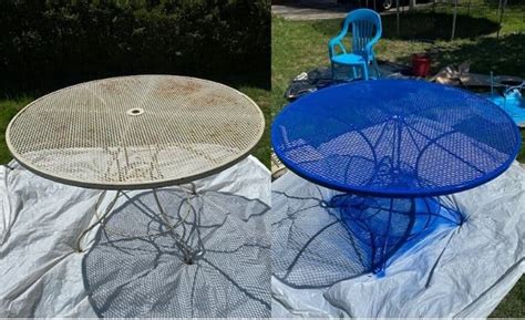 How To Repaint A Metal Outdoor Table Outdoor Lighting Ideas