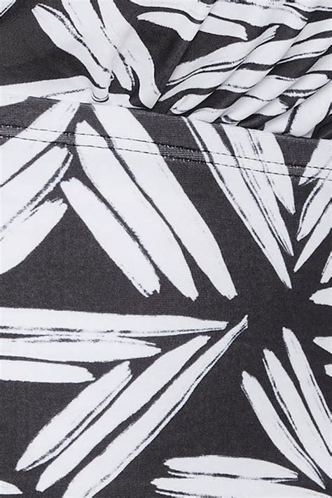 YOURS Plus Size Black Abstract Print Plunge Bikini Top Yours Clothing