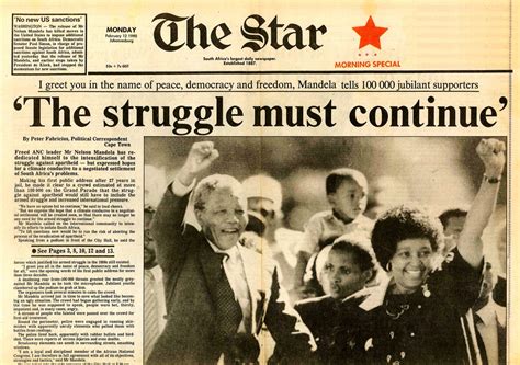 Nelson Mandela Release From Jail 11 February 1990 South Africa Gateway