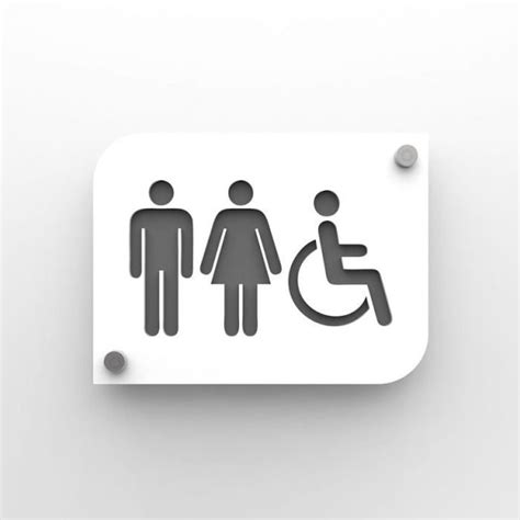 Pictogramme Plexi Toilettes Trio Hommes Femmes Handicap S Pmr