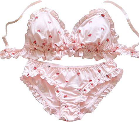 Amazon Joyralcos Japanese Strawberry Bra And Panty Lingerie Set