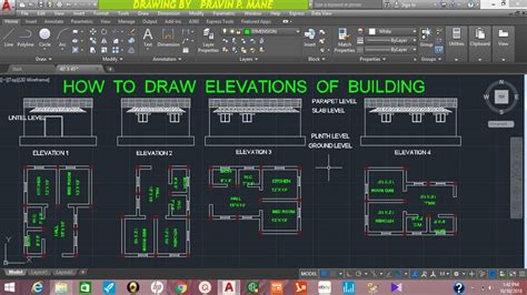 How To Draw Elevations Of Building In Auto Cad Step By Step Procedure Beginner To Expert