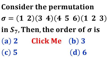 Order Of Permutation Product Of Permutation Symmetric Group S Group Of