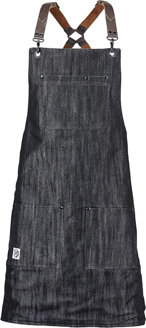 Mercer Culinary Metro Edge Server Apron Bib Renegade Black Denim With