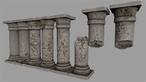 Pillar Set 2 3d Model 10 Obj Free3d