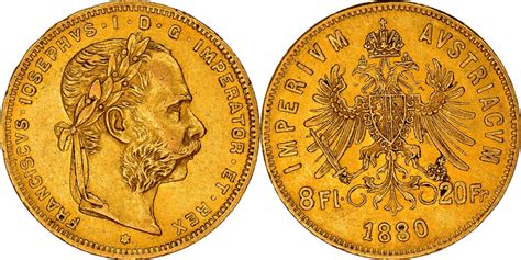 Sterreich Florins Francs M Nze Franz Joseph I Ss Gold