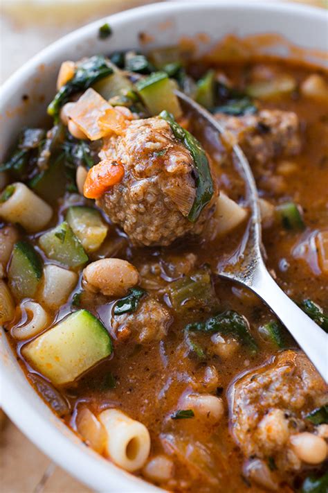 Minestrone Soup With Meatballs The Cozy Apron