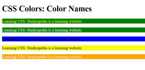 Defining Colors In Css Images