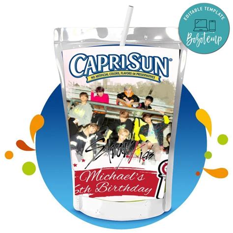 Stray Kids Capri Sun Birthday Digital File Printable Bobotemp