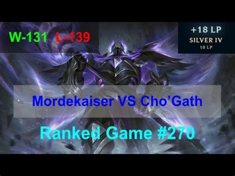 Ranked Game 270 Mordekaiser VS Cho Gath Top YouTube