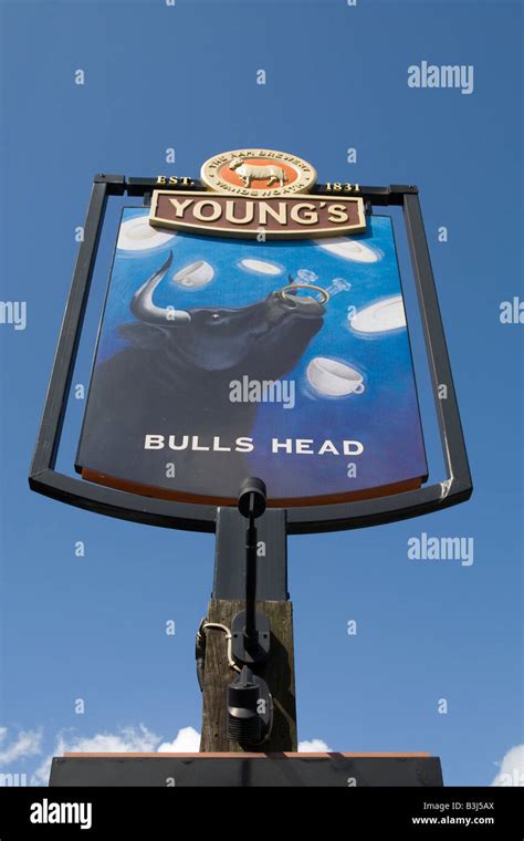 Pub Sign The Bulls Head In Chislehurst Kent Uk Stock Photo Alamy