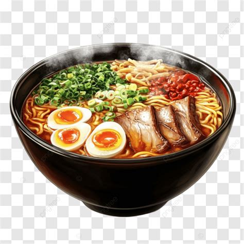 Hot Ramen With Vibrant Toppings Hot Ramen Toppings PNG Transparent Image And Clipart For Free