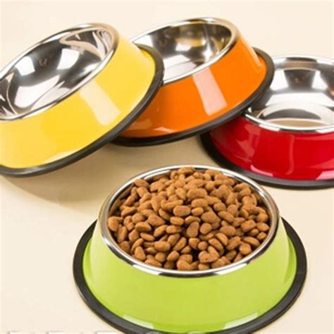 Stainless Steel Outdoors/Travel Cat Food Bowl Dog Bowl Feeding Tray, Yellow