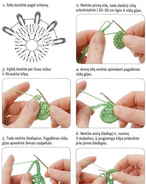 Crochet Stitch Diagram Flower Start Lovely Crocheted Flower