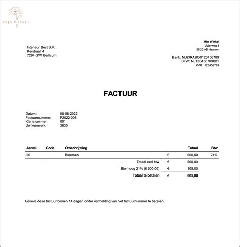 Voorbeeld Factuur The Happy Financial