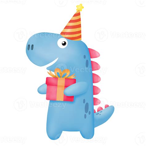 Watercolor Happy Birthday Dinosaur Clipart Png Graphic Png