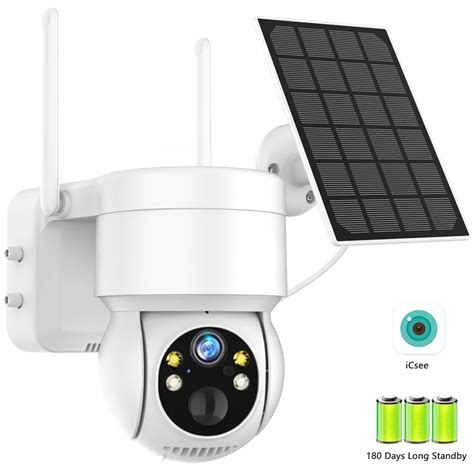 Caméra de Surveillance extérieure PTZ WiFi IP solaire sans fil 1080P HD