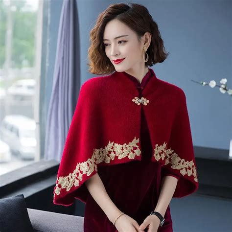 Poncho Female Evening Dress With Casual Shawl Autumn And Winter Coat