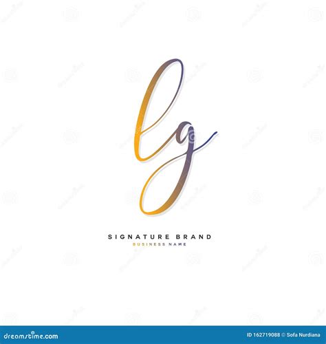 L G Lg Initial Letter Handwriting And Signature Logo Concept Design