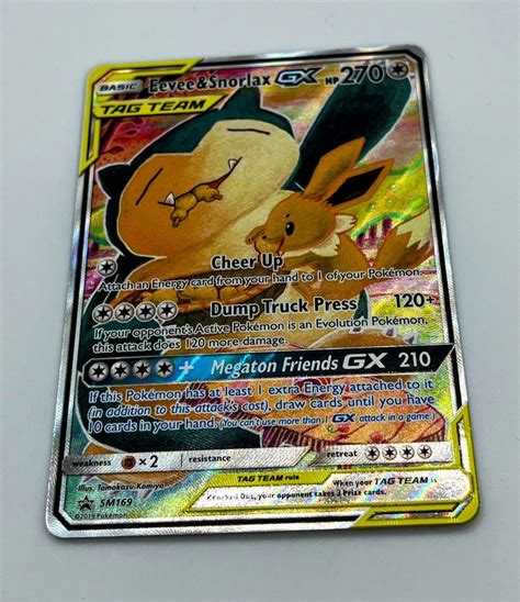 Mavin Eevee Snorlax SM169 Full Art Promo Pokemon Card NM First