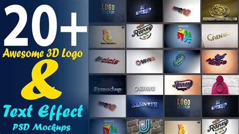 20 Awesome 3d Logo And Text Effect Psd Mockups Youtube