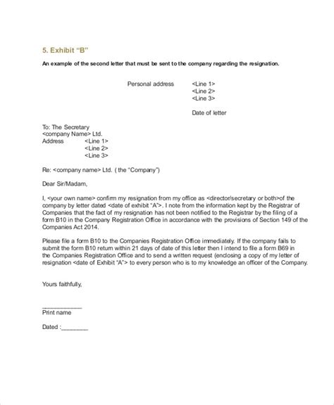 Company Director Resignation Letter Template Uk Sample Resignation