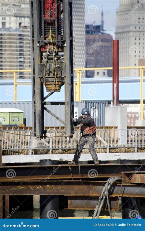 Pile Driver Editorial Stock Photo Image Of Worker Construction 84615408