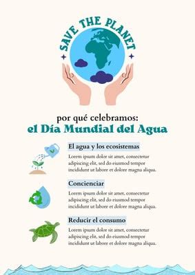 Plantillas de Infografías Sobre El Agua online gratis Canva