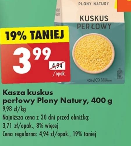 Kasza Kuskus Plony Natury 19 TANIEJ Promocja Biedronka Ding Pl