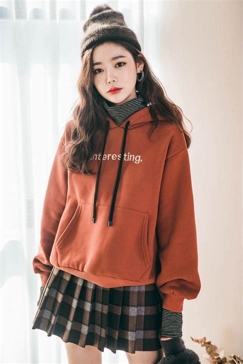 Fleece Lining Doubled Layered Hoodie Chlodmanon Shop Feminine