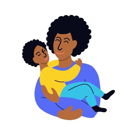 Premium Vector African American Father Carrying Son Fathers Day