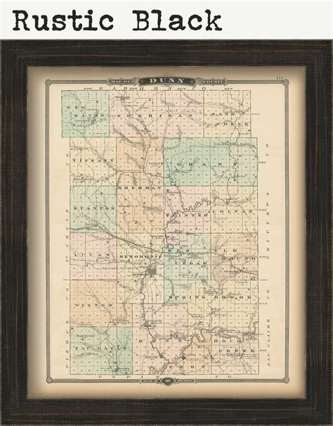 DUNN COUNTY Wisconsin 1878 Map Replica Or Genuine Original