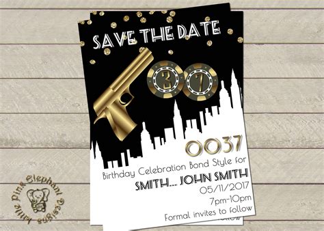 James bond party invitation Bond party Bond birthday invites | Etsy