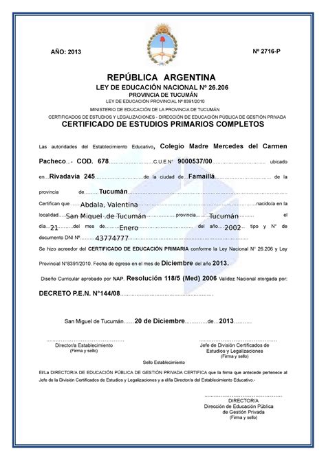 Modelo De Certificado De Estudios Primarios Gestion Privada Maruf The