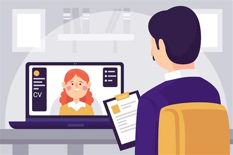 Entrevista de trabajo en línea Vector Gratis