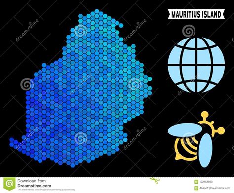 Pixel Map Of Mauritius Vector Dotted Map Of Mauritius Isolated On